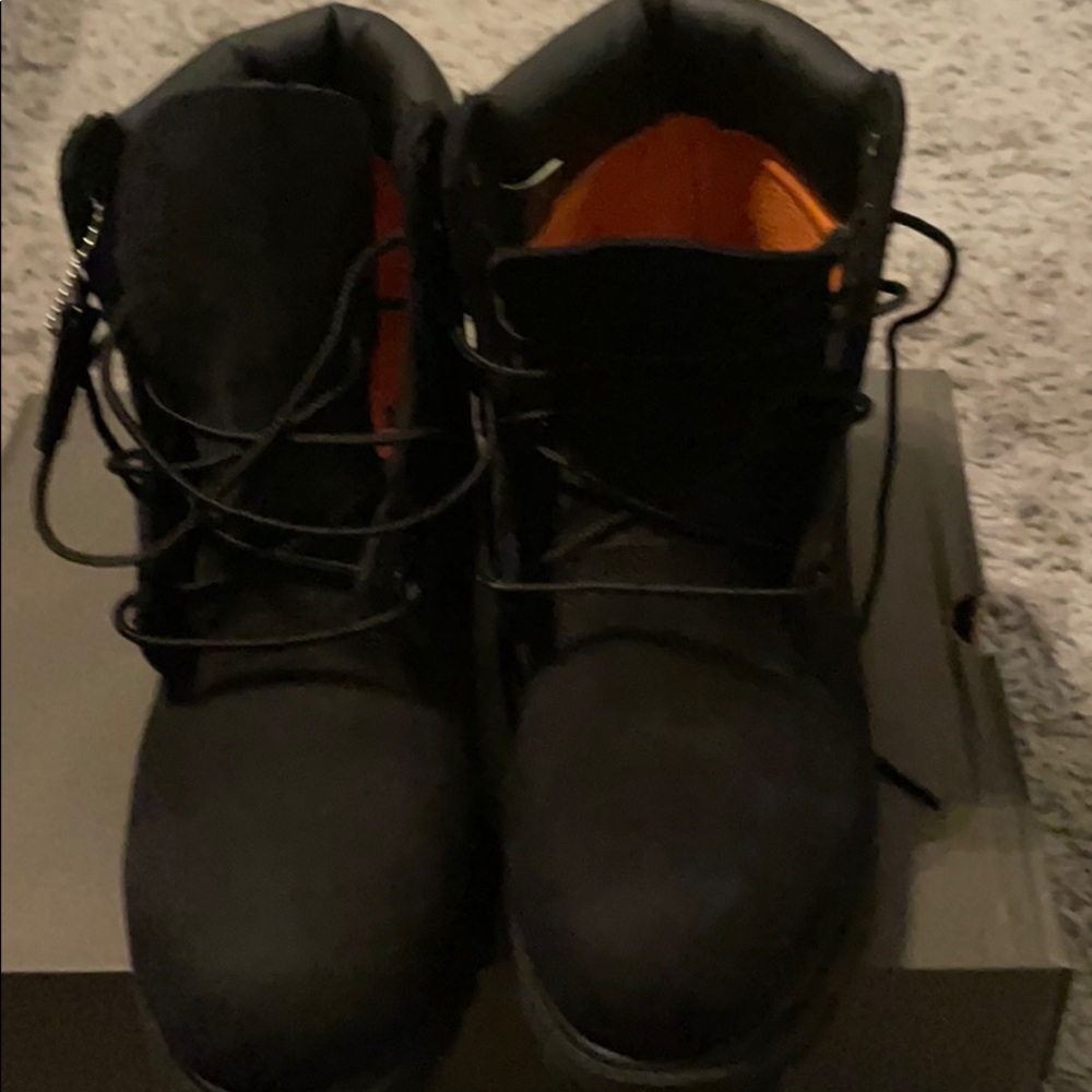 Black soft leather timberland boots